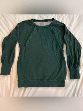 Gap maternity/nursing sweater shirt with bottoms- hunter green